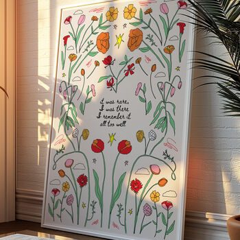 All Too Well 'It Was Rare, I Was There' Taylor Swift Typography And Flower Art Print, 6 of 7