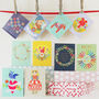 Mini Greetings Card Pack Of 10 Folky, thumbnail 1 of 11