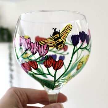 Freesia Hand Painted Gin Glass, 3 of 8