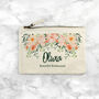 Personalised Floral Cotton Canvas Makeup Bag, thumbnail 6 of 8