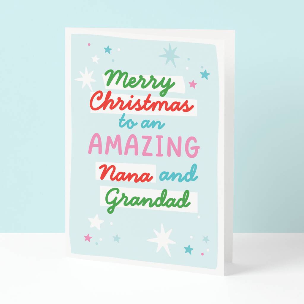 Amazing Nana And Grandad Christmas Card, 1 of 3