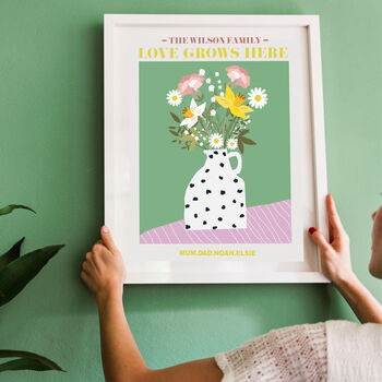 Personalised Family Birth Flowers Mother's Day Print, 7 of 9