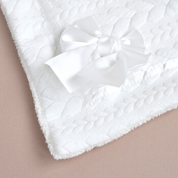Cable Knit Personalised Christening Blanket, 6 of 10