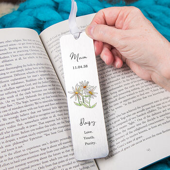 Birth Flower Personalised Water Colour Bookmark, 11 of 12