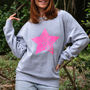 Neon Star Cascading Snowflakes Christmas Sweatshirt, thumbnail 1 of 8