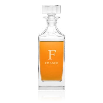 Personalised Timeless Monogram Glass Square Decanter, 4 of 4