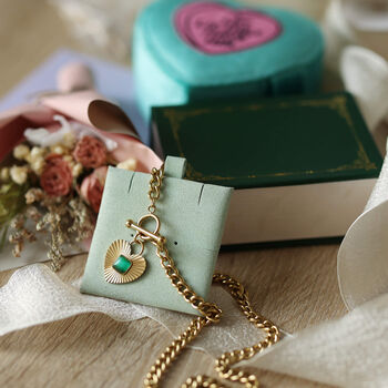 Personalised Chunky Chain Heart T Bar Necklace, 10 of 12