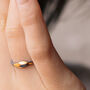 Oxidised Silver, Gold Keum Boo Geometric Stacking Ring, thumbnail 1 of 6