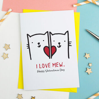 Cat Couple Love Mew Valentine Card, 2 of 2