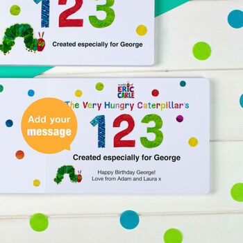 Personalised Very Hungry Caterpillar Board Book – 123, 9 of 9