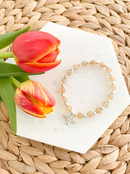 Citrine Crystal Bracelet With Bee Charm, 3 of 3