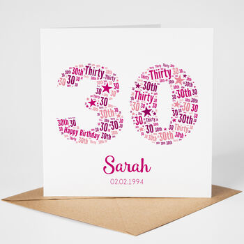 30th Birthday Card Personalised For Her, 3 of 3
