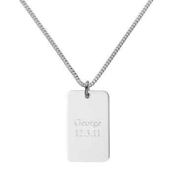 Sterling Silver Dog Tag Necklace, 3 of 6