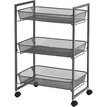 Three Tier Trolley Household Cart Baskets Shelves, 8 of 10