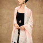 100% Mulberry Silk Scarf, Peach Marbling In Gift Box, thumbnail 2 of 9