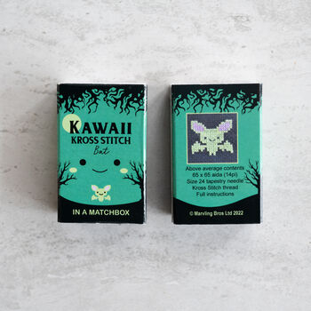 Kawaii Halloween Bat Mini Cross Stitch Kit, 4 of 7
