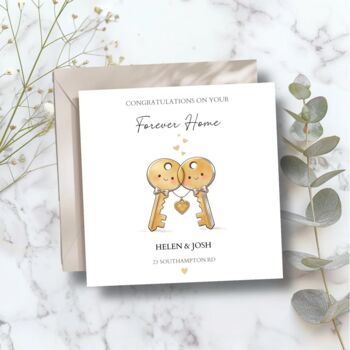 New Home Card, Congratulations On First Home, Forever Home, Keys Design, 3 of 5
