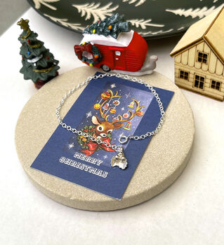 Sterling Silver Dainty Holly Christmas Bracelet, 7 of 12