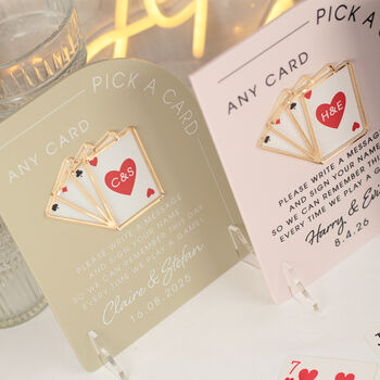 Arch Playing Cards Wedding Guest Book Alternative Sign, 8 of 9