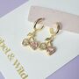 Cherry Heart Huggie Hoop Earrings, thumbnail 1 of 6