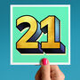 Golden Twenty One 21st Birthday Card, thumbnail 1 of 2
