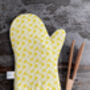 Sunshine Yellow Daffodil Cotton Linen Single Oven Mitt, thumbnail 1 of 3