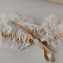 Personalised Love Charm Lace Wedding Garter, thumbnail 2 of 2