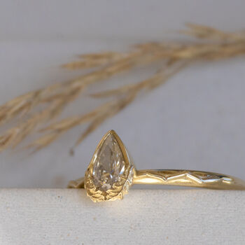 Oak Leaf Engagement Ring With Lab Grown Diamond, 4 of 5
