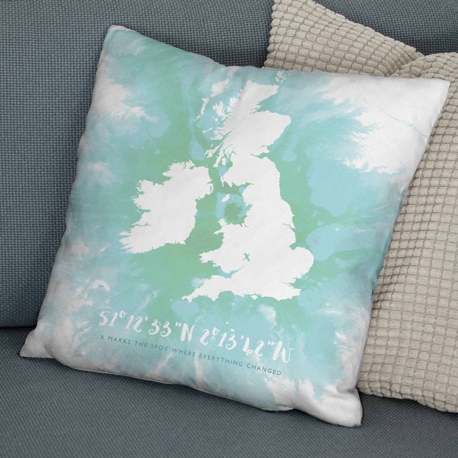 'X Marks The Spot' Personalised British Isles Cushion, 1 of 4