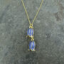Bluebell Flower Earrings And Necklace Set, Gold Tone, thumbnail 6 of 7