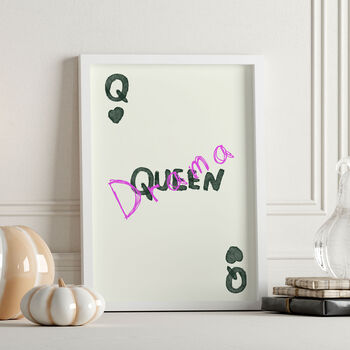 Drama Queen Playing Card Style Wall Art, 3 of 10