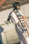 Grey Striped Warm Wrap Scarf, thumbnail 1 of 7