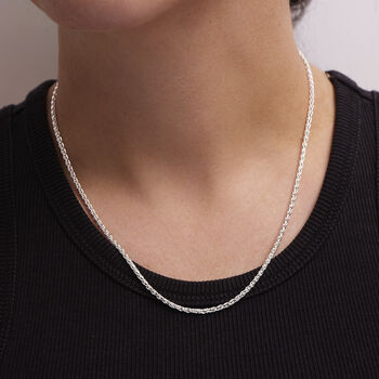 Sterling Silver Wheat Chain Necklace 18 Inch, 2 of 4