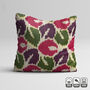 Ikat Cushion Cover With Leafs Pattern, thumbnail 6 of 7