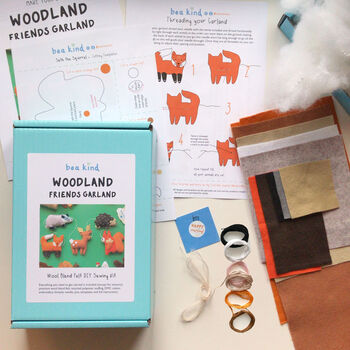 Sew Your Own Woodland Friends Garland Felt Sewing Kit, 3 of 12