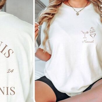 Martinis And Bikinis Personalised Hen Party T Shirt, 2 of 4