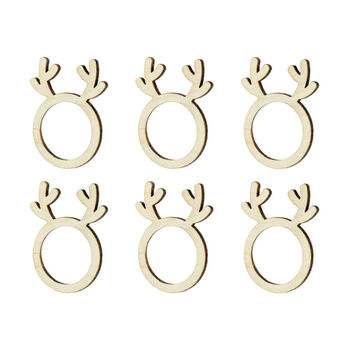 Wooden Reindeer Rings For Napkins X Six, 2 of 2