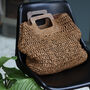 Straw Tote Bag Eco Friendly With Wooden Handles, thumbnail 11 of 12