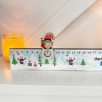 Personalised Blue And White Advent Slider – Tiny Trees Keepsake, 2 of 4