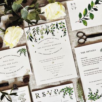 Greenery Botanical Wedding Stationery, 4 of 12