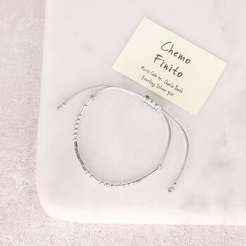 Silver 925 Cancer Support Chemo Finito Morse Code Bracelet, 2 of 7