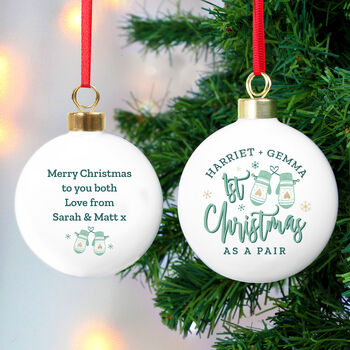 Personalised First Christmas Together Bauble, 3 of 4