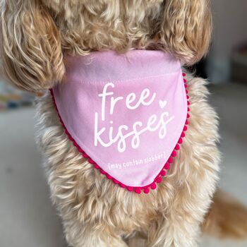 Free Kisses Valentines Dog Bandana, 2 of 6