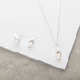 Calla Lily Pearl Pendant And Studs Set, thumbnail 1 of 6