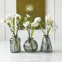 Grey Glass Bud Vase Set Of Three, thumbnail 1 of 3