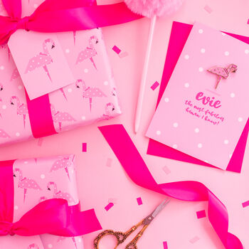 Origami Flamingo Wrapping Paper With Tags, 5 of 5