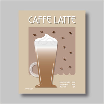 Cafe Latte Coffee Print Three Colour Options, 4 of 6