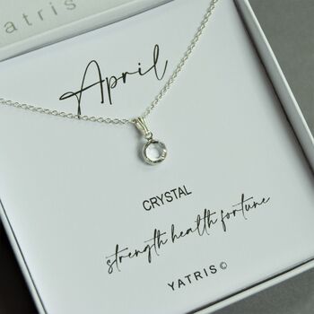Sterling Silver April Birthstone Necklace, 2 of 5