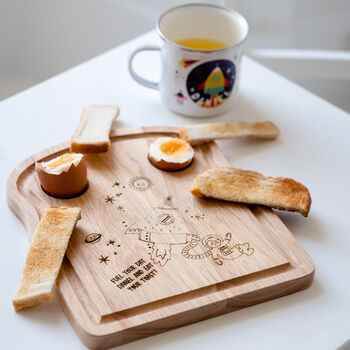Personalised Space Themed Wooden Toast Chopping Board, 10 of 10