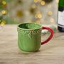 Ceramic Christmas Holly Embossed Mug, thumbnail 1 of 2